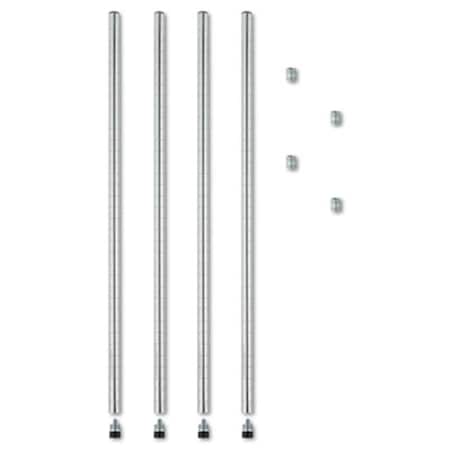 Fine-Line Stackable Posts For Wire Shelving  36  h  Silver  4 Pack FI40443